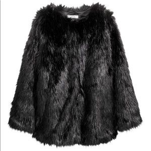 H&M Faux Fur Black Coat
